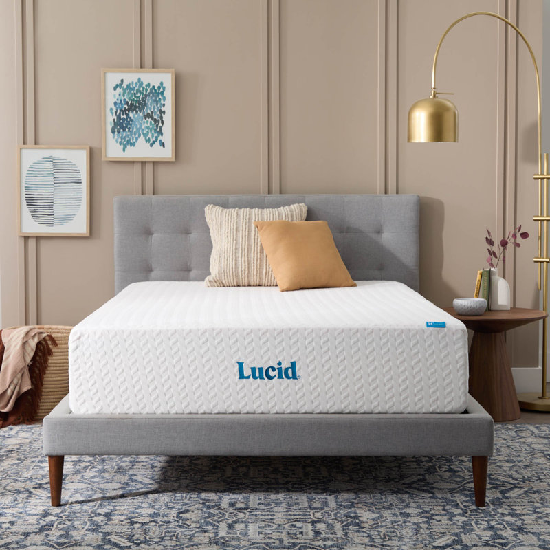 Matelas en mousse à mémoire de forme mi-ferme 14 po Lucid SureCool ™, Double, 14"