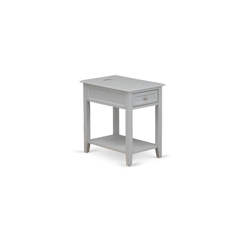 Denison Modern End Table - Rectangle Nightstand with a Drawer for Bedroom, Urban Gray, Urban Gray