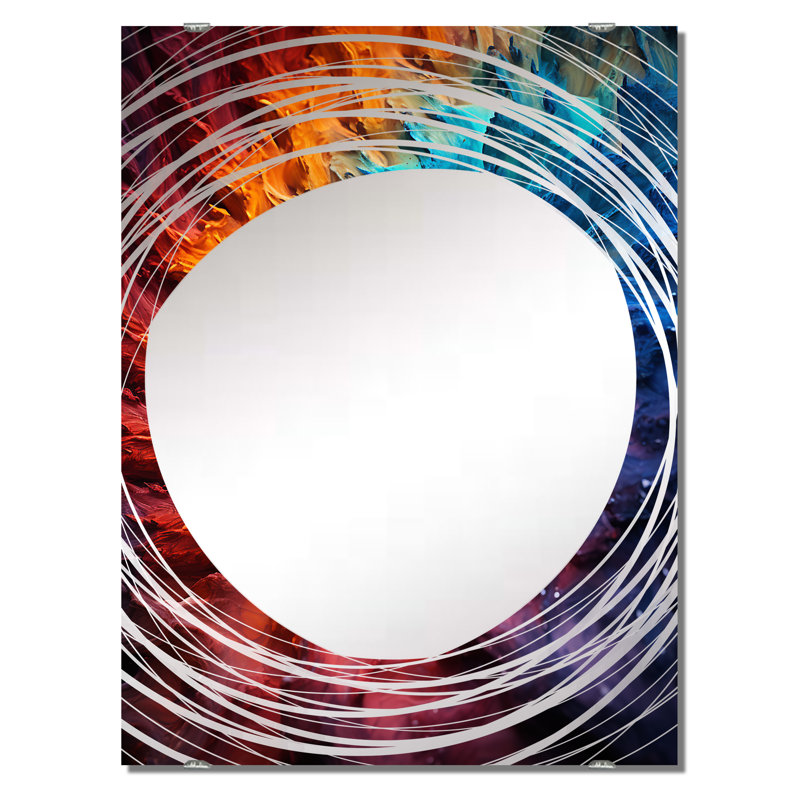 Otoole - Grand miroir mural abstrait fractal, 40 po x 30 po
