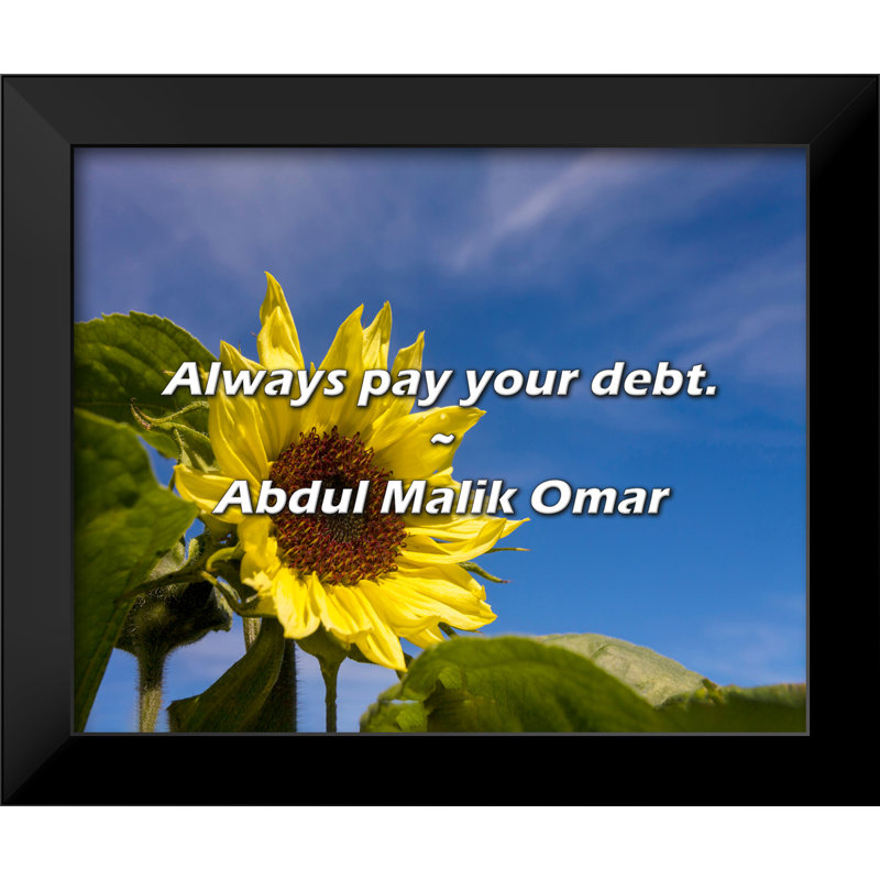 Citation de Abdul Malik Omar: payez toujours votre créance.