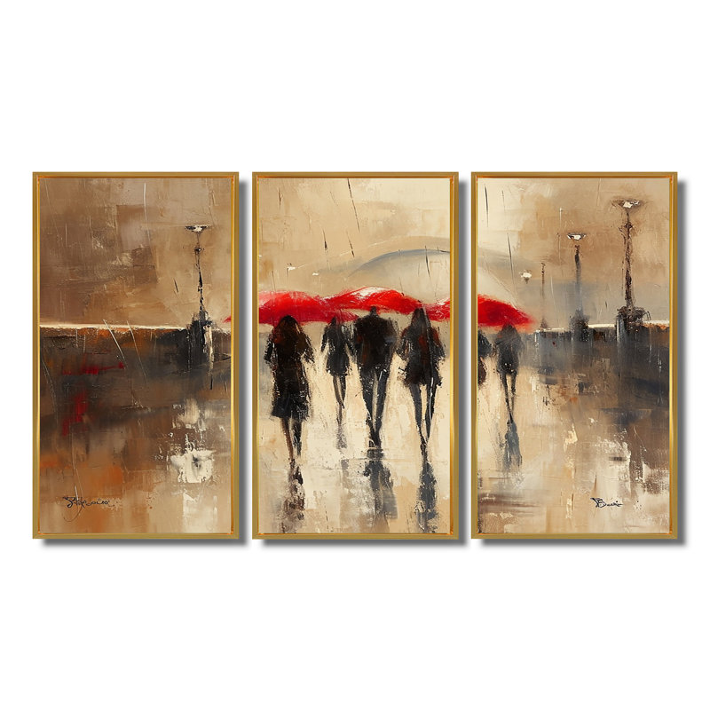 Ensemble de salon The Wall Umbrellas, Cadre flottant doré, H 28 po x l 36 po x P 1 po