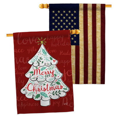 Drapeau de maison en polyester 2 côtés 4 pi x 3 pi 4 po Winter Yard
