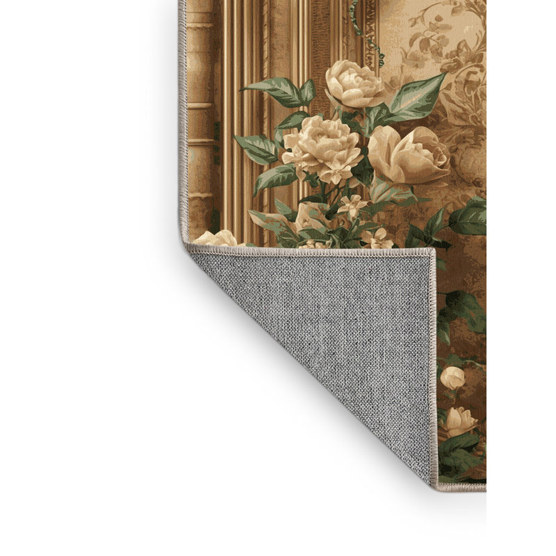 Tapis floral ornementé lavable à la machine Warleigh, 5 x 7