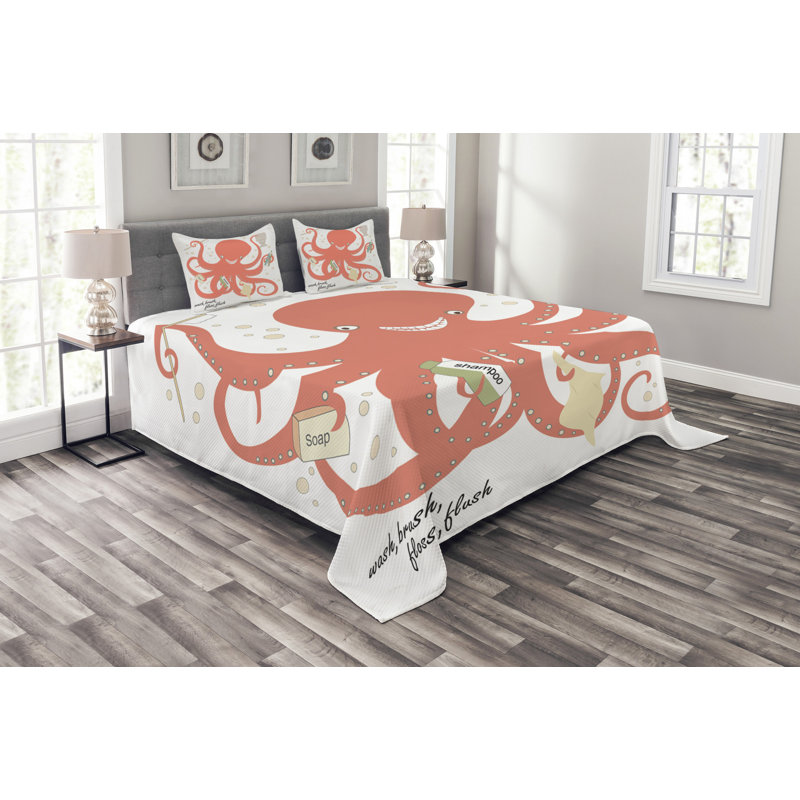 Animal Print Bedspread with Pillow Shams Included, 220 x 264 cm
