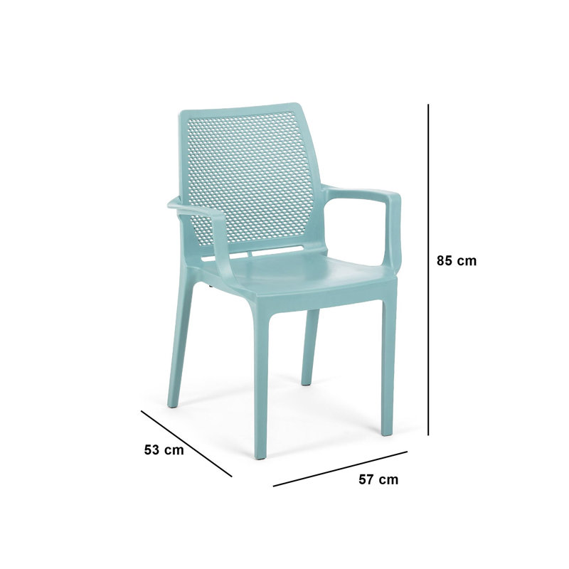 Chaise de salle à manger moderne bleu, 22,4 x 33,5 x 20,9 pouces | 100% polypropylène, conception ergonomique, forme géométrique élégante | Parfait pour les salles à manger et les espaces contemporains, durable et facile à nettoyer