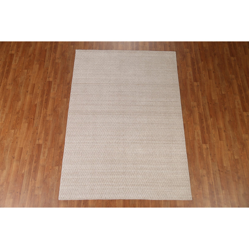 Tapis treillis en laine Gabbeh noué à la main 5 x 8