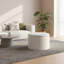 Tabouret de rangement rond blanc avec plateau. Convient aux salons. Convient aux adultes et aux enfants. Rangement supplémentaire.