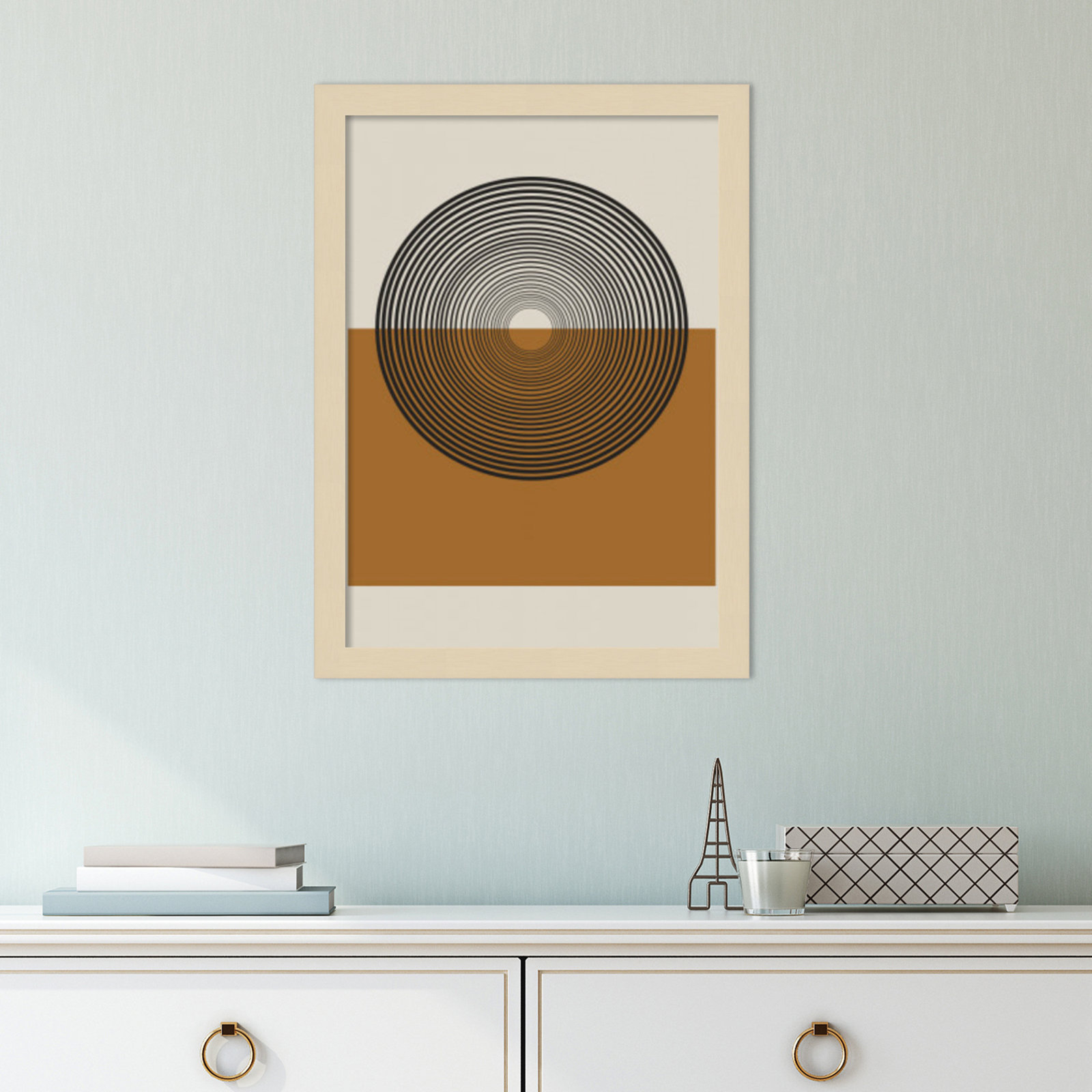 Retro Landscape by The Miuus Studio, Brown, 17" H x 13" W x 1" D