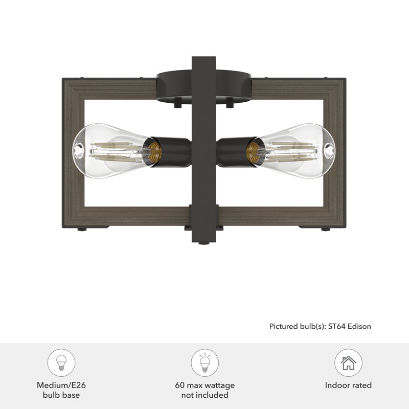 Woodburn 4 Light Flush Mount Ceiling Light Fixture, Noble Bronze