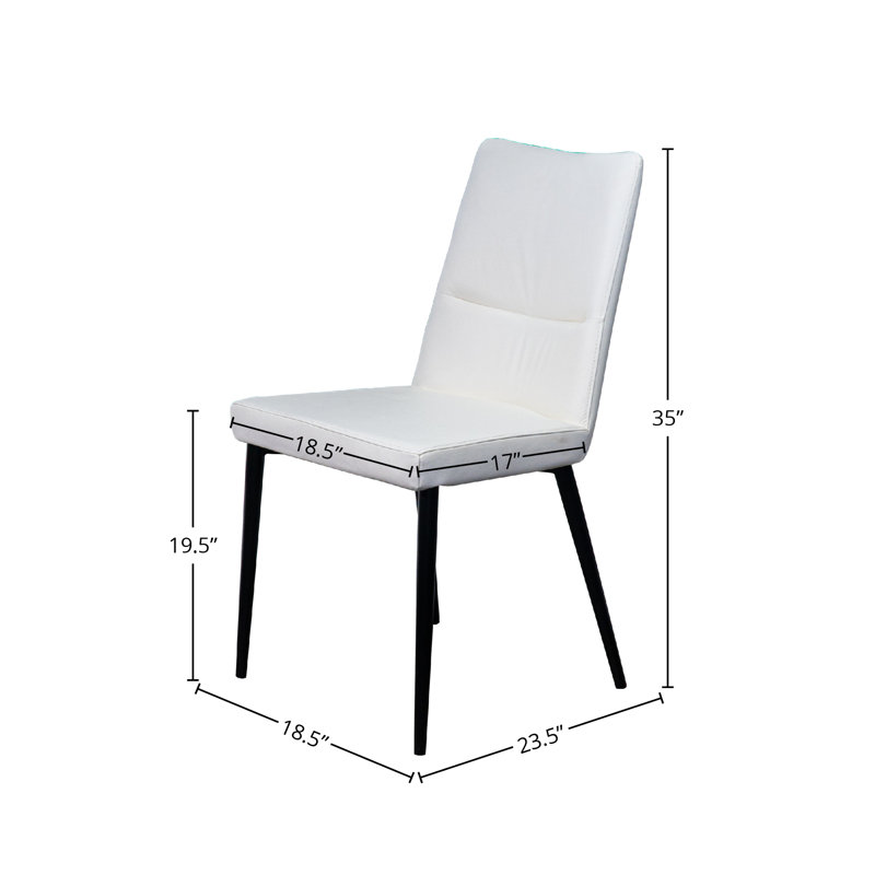 Chaise d'appoint rembourrée en cuir (ensemble de 2), Blanc
