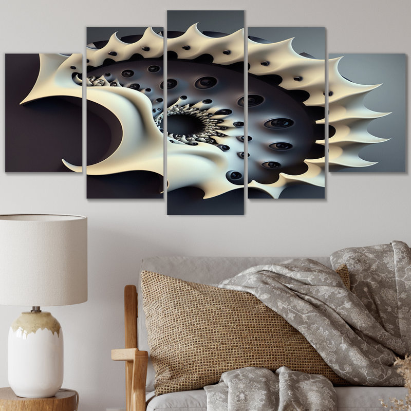 3D Fractal Universeii - Décoration murale fractales - 5 panneaux