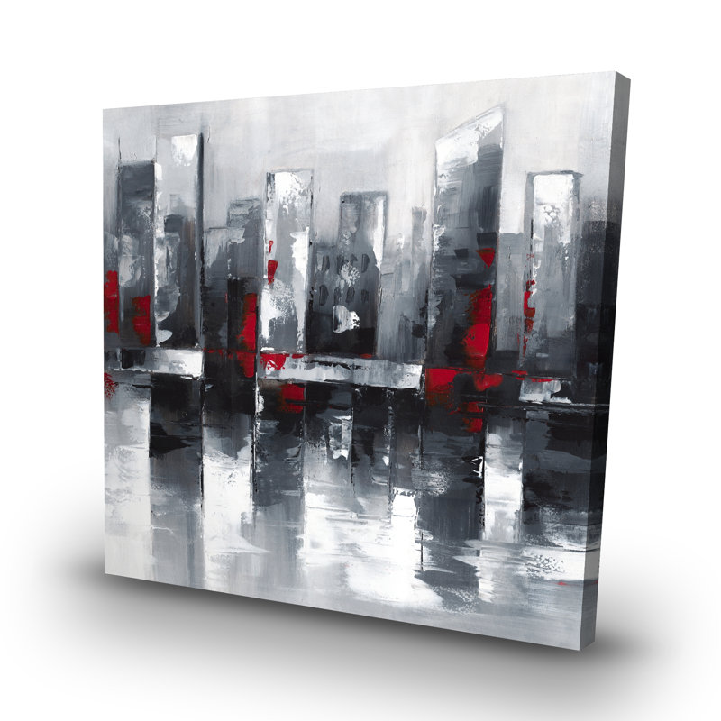 Abstract cityscape - 32"x32" art on canvas