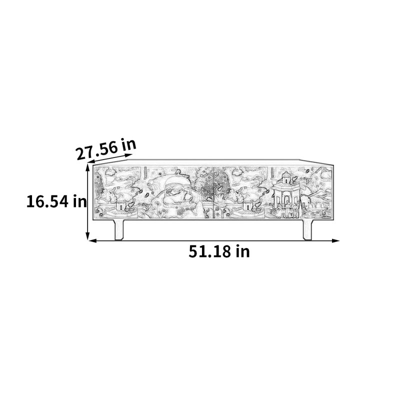Table basse avec rangement peint français rétro, Blanc