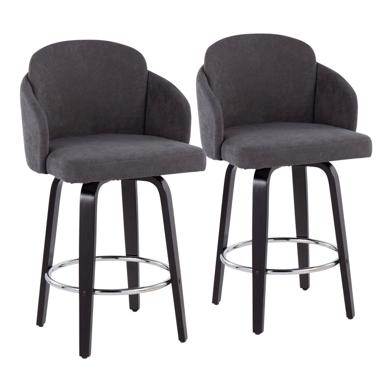 Tabouret tournant 25 "Violetta, Noir, Gris