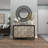 Kleiber Wooden Room Cabinet with Silver Crescent Moon Relief and Crystal Knobs