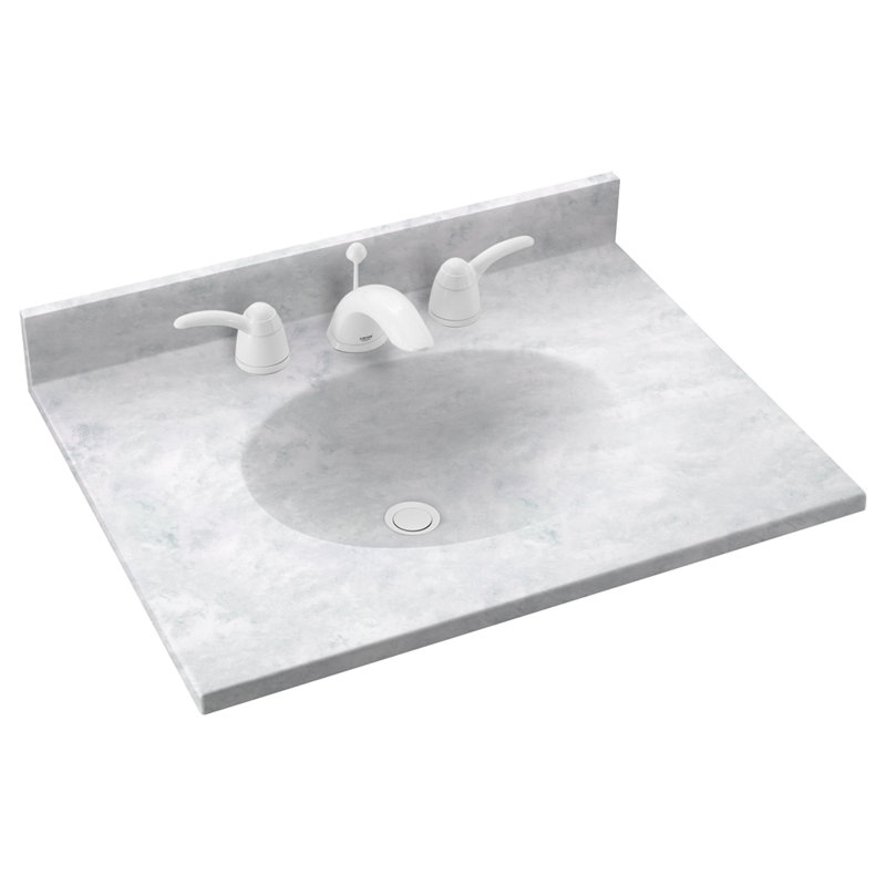 Plateau de meuble-lavabo simple 25 po Ellipse, Glace