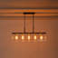 Lustre rectangulaire pour îlot de cuisine 5 lumières Modern