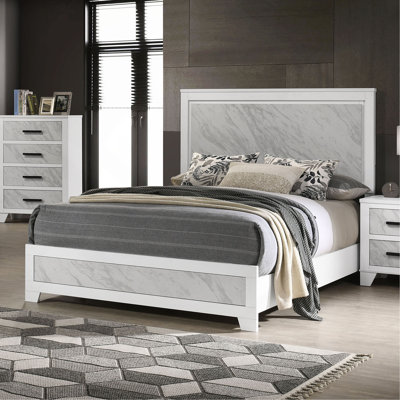 Lit de style contemporain contemporain en bois d'hévéa