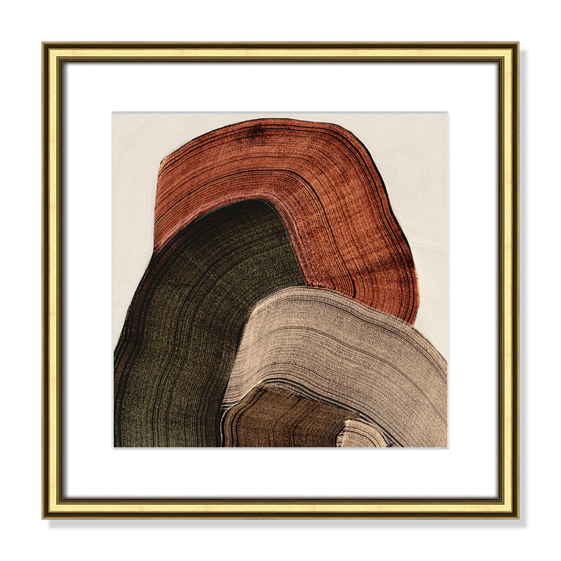 «Folded Earth I» par Casa Fine Arts, L 18,25 po x H 18,25 po, Imprimé mat, Or classique