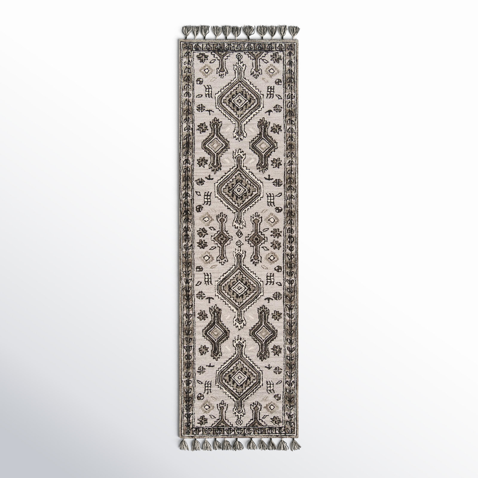 Bronte Gray Hand-Tufted Wool Rug, Runner 2'3" x 8'