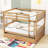 Full Over Full Wood Bunk Bed With Twin Trundle, Ladder And Guardrails-388486523