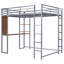 Lit mezzanine double en métal avec 2 tablettes et un bureau-1520512356