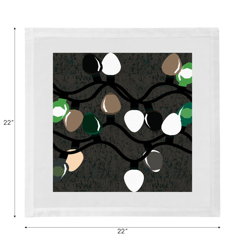 Xmas Tangle Cotton Sateen Dinner Napkins, Deep Greens