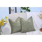 Soft Textured Chenille Pillow Covers Set of 2 Cozy Cushion Covers