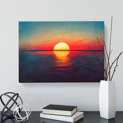 Delightful Ocean Sunset - Wrapped Canvas