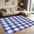 1PC Blue Red White Plaid Tartan area rugs, Soft and Comfortable, easy-to-maintain, machine washable Indoor floor mat, suitable for living room, bedroom, dining area, front porch, backyard patio, entryway, Home Decor, Outdoor Decor.-1429888791