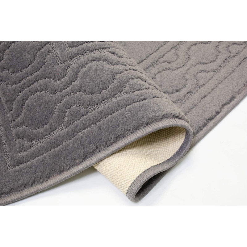 Tapis gris antidérapant lavable à la machine, Rectangle 2 pi 2 po x 3 pi