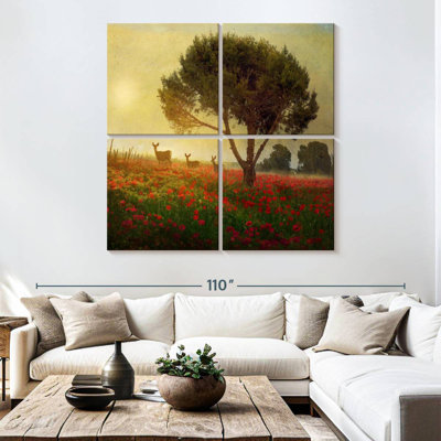 Alvord Trees Poppies Deer II