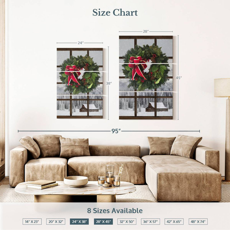 Lelend Teton Christmas Window, 38" H x 24" W