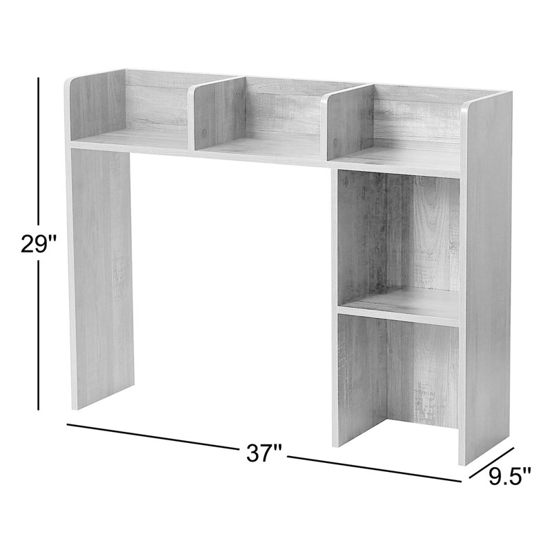 Classic Dorm Desk Bookshelf, Brown