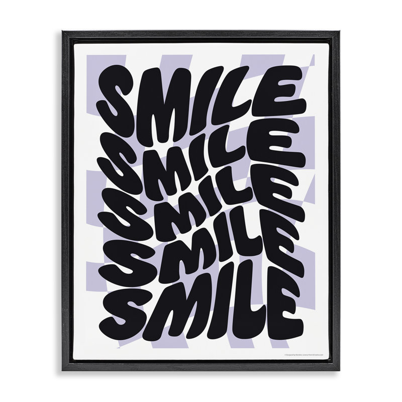 "Wavy Smile" par Reinders, Cadre flottant noir de jais, H 21 po x l 17 po