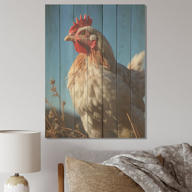 Photo de coq - animal de poulet sur bois, H 20 po x l 10 po