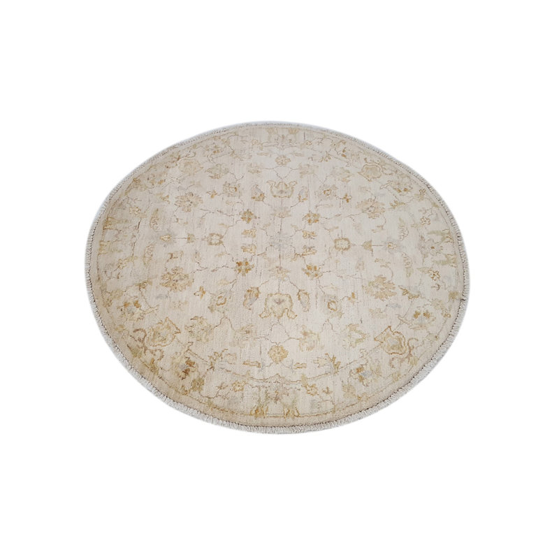 Daugherty Hand Knotted 4x4 Ivory Round