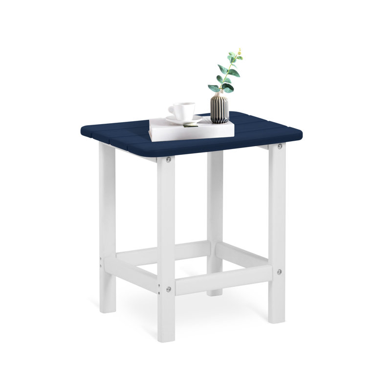 Erlich Rectangular Outdoor Side Table , 14.6 " W 18 " D, Navy Blue