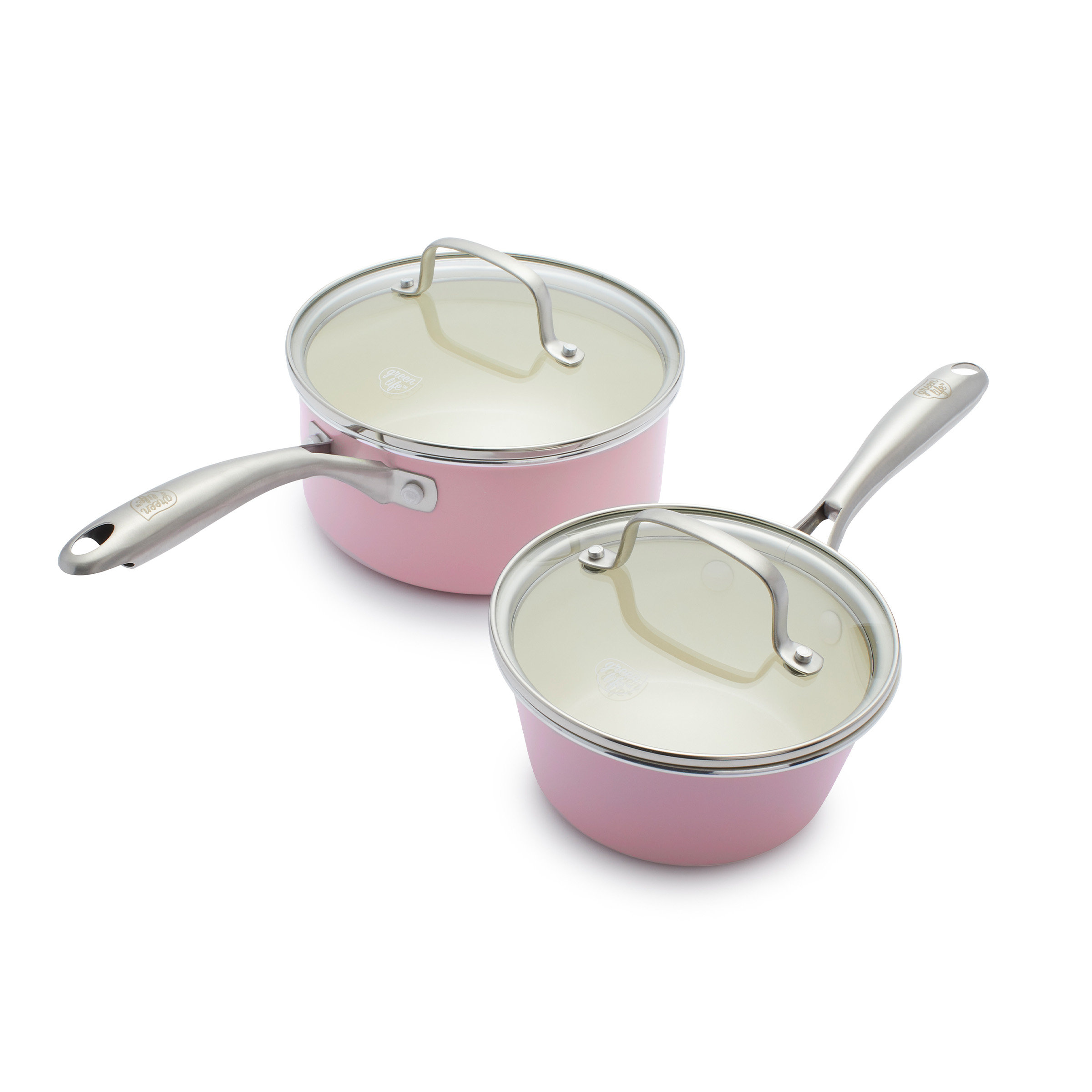 GreenLife Artisan Healthy Set Pentole 12 Pezzi Giallo: Antiaderente In Ceramica, PFAS-Free, Manici Acciaio