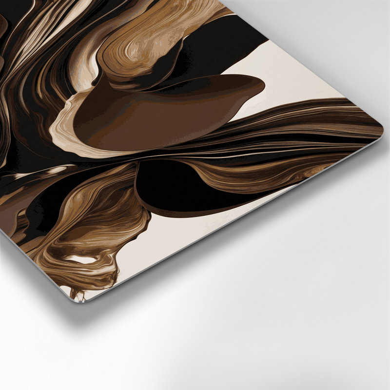 Art mural en métal brun Lyrical Abstraction 25, H 12 po x l 18 po