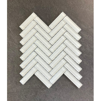 Carreau de mosaïque à chevrons / chevrons en verre 1 po x 4 po