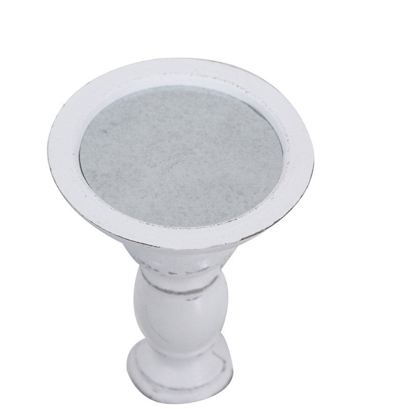 Wooden Pillar Candle Holders - Set of 3, White