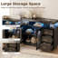 HOMCOM High Gloss Sideboard with LED Lights, Power Outlets, Drawers, Black