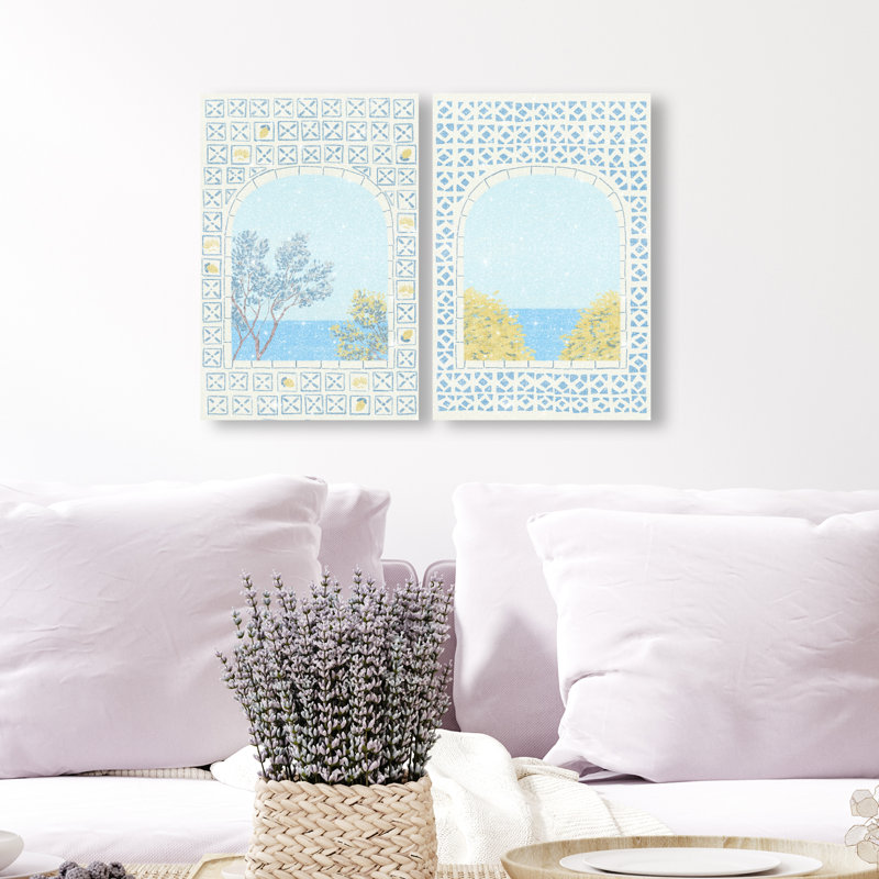 Mediterranean Window Set Set by Oliver Gal, 30"H x 20"W, Gallery Wrapped