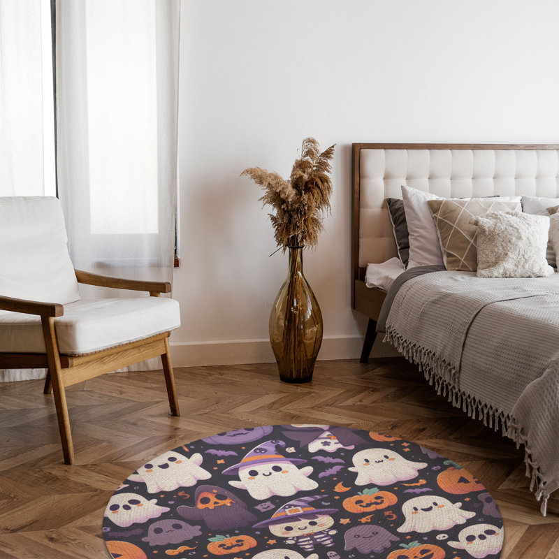 Tapis tressé Ghoul & Gourd, Rond 5 pi