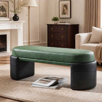 Banc de salle à manger moderne bicolore rembourré avec structure en bois robuste pour un intérieur contemporain et une décoration intérieure élégante