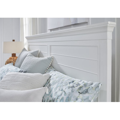 King White Panel Storage Bed With Nightstand