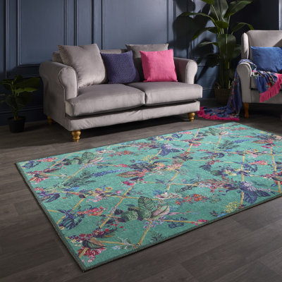 Geometric Digitally Printed 100% Polyester Area Rug