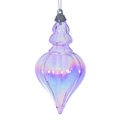 5" Iridescent Drop. Includes 3 ornaments per bag.