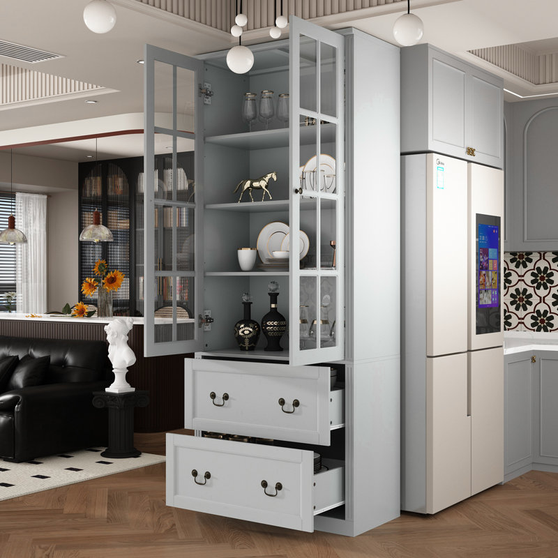 Garde-manger pour la cuisine de 78,7 po, Gris clair